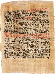Papyrus Ebers, Foto: https://upload.wikimedia.org/wikipedia/commons/8/8b/Ebers7766.jpg?uselang=de